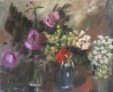 Evening Flowers with Red Nasturtium