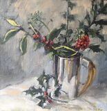Silver Tankard with Holly