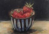 Strawberry Bowl oil painting of a bowl of strawberries