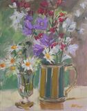 Tankard, Sherry Glass and Wild Flowers
