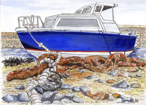 Motor Boat, Careening Hard Guernsey.