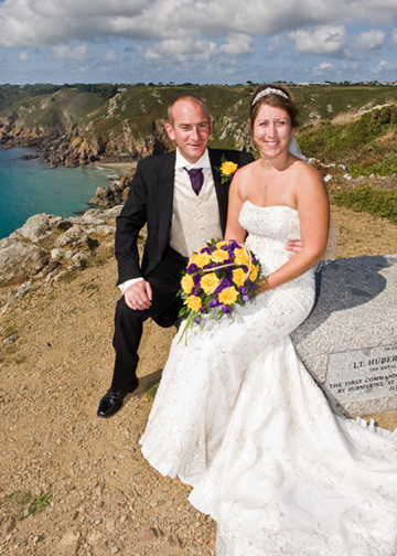Bride, groom, and stunning background