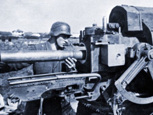 Loading the dreaded 88mm artillery gun.