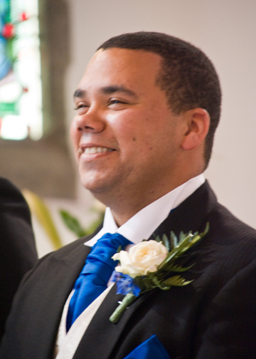 The Groom during the ceremony