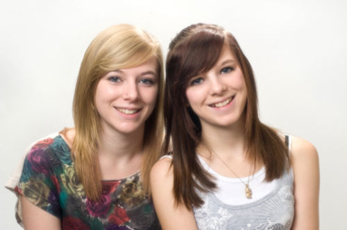 Amy and Lily Mahon in the studio.