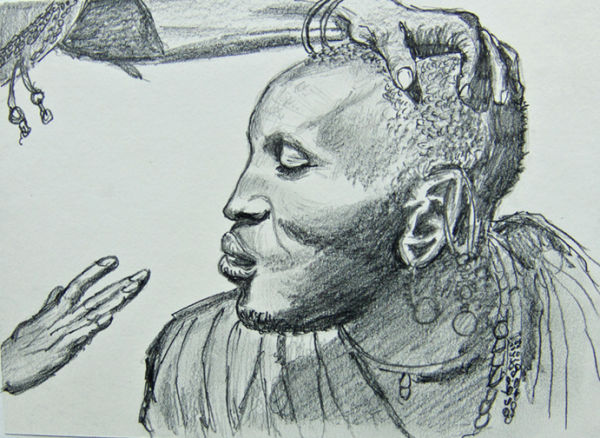 Masai Warrior painted with Ochre