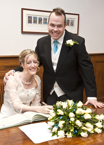 The signing of the register.