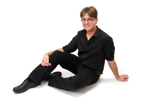 A relaxed Sean,casual pose.
