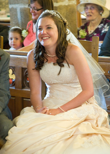 The Bride during the service