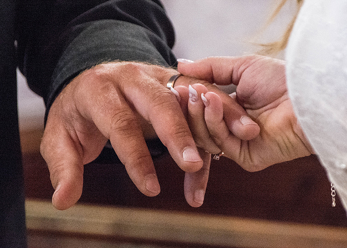 The rings are exchanged