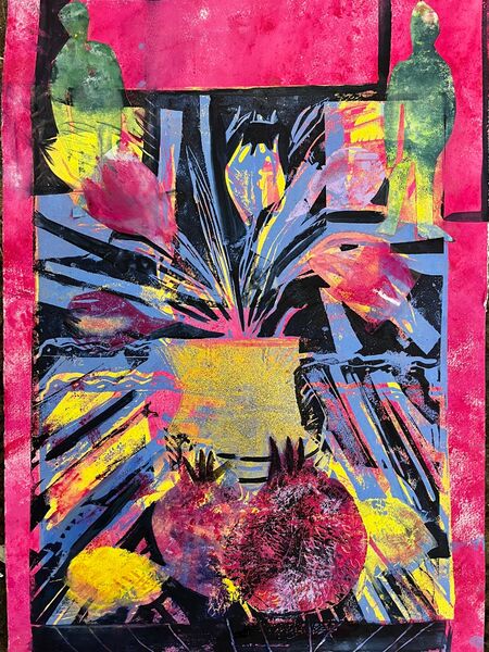 Still Live with Pomegranates and Green Man