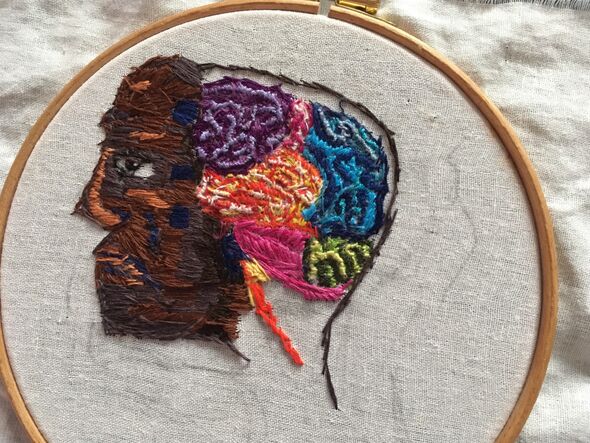 The Brain .. Embroidery 40 x 40 cms 2019. £900