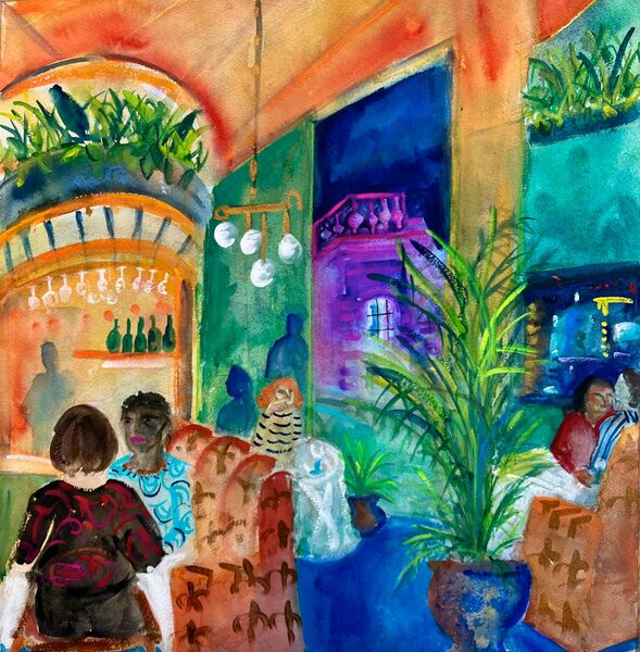 The Restaurant. 54 x 57 cms 2025  £1800