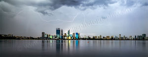 Lightning Over Perth and the Swan River Lightning Over Perth and the Swan River Landscape Photography Print
