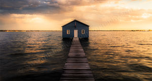 Sunset at Crawley Edge Boatshed Sunset at Crawley Edge Boatshed Landscape Photography Print