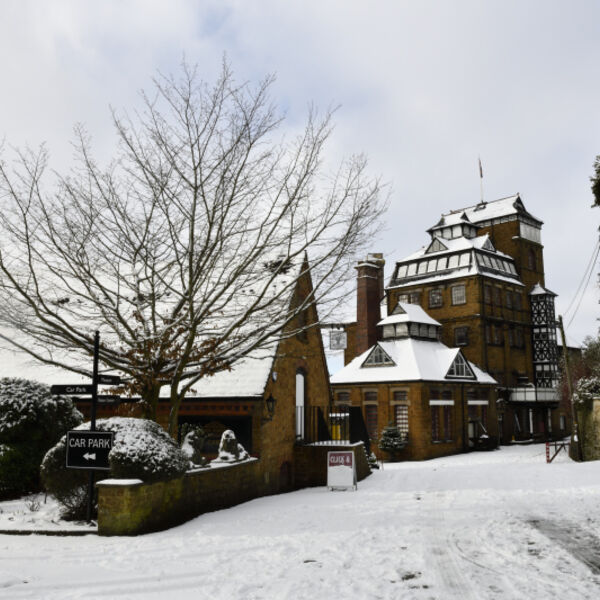 Hook Norton Brewery in Snow
