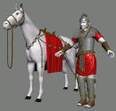 Knight with his horse.