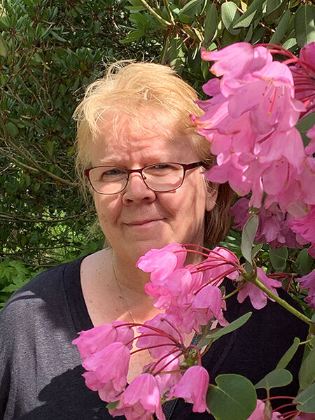 Anne in Rhododendron heaven