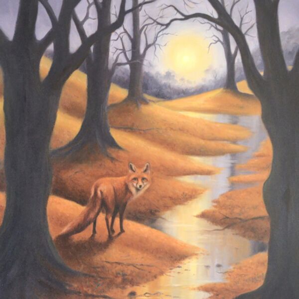 Fox in Wood Fox in Wood, a painting of a red fox in an autumnal wood, by Iain Will York artist.