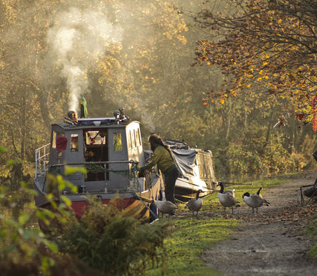 Barge Man Rochdale Canal