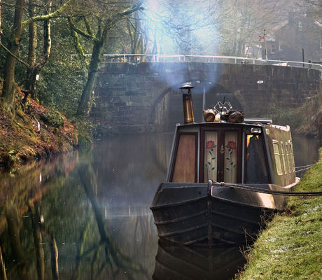 Barge on the Rochdale Canal