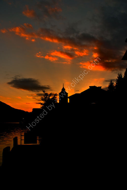 Sunset on Lake Wolfgang Am See.Austria.