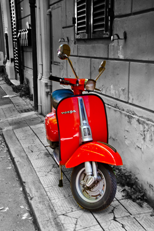 Red Vespa.