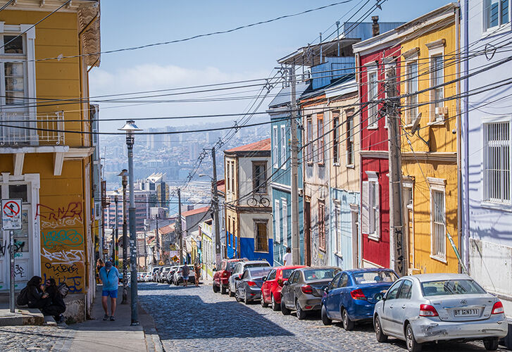 Colourful Sunlit Street