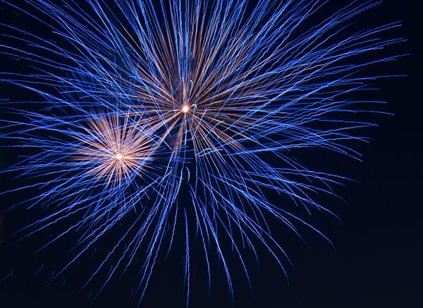 blue fireworks