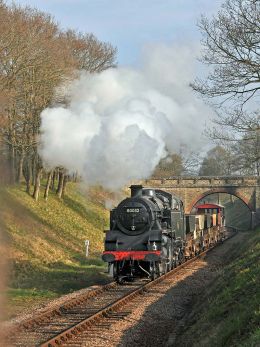 80032 on a freight train north of Haywards Heath.
