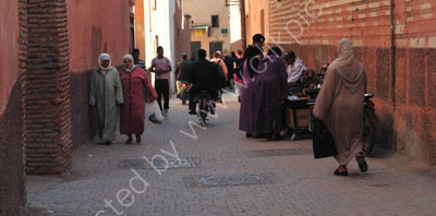 Morocco People, Marrakesh street scene.