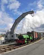 Judy under the crane.