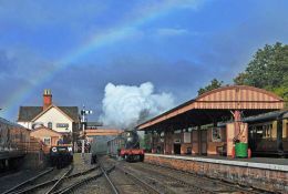 Arrival at Bewdley with rainbow