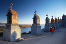 Crosses on summit of Cerro Calvario, Copacabana