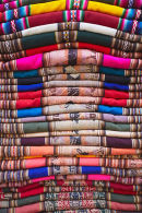 Colourful blankets in Witches' Market, La Paz