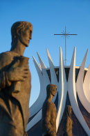 Statues outside Cathedral, Brasilia