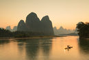 Lijiang River at sunset, Yangshuo, Guangxi, China