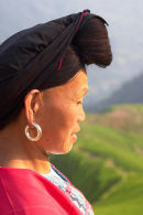 Traditionally Dressed Villager, Ping An, Guangxi, China