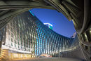 Phoenix International Media Centre at dusk, Beijing, China
