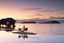 Infinity pool and bungalows, Bora Bora, French Polynesia