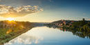 Pirna and River Elbe at sunrise, Germany