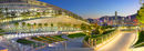 West Kowloon Station and skyline at dusk, Hong Kong