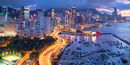 Skyline and Victoria Harbour at sunset, Hong Kong