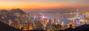 Hong Kong Island and Kowloon skyline at sunset, Hong Kong