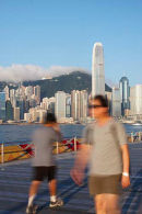 Early Morning Joggers On Kowloon Waterfront