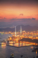 Stonecutters Bridge at sunset