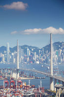 Stonecutters Bridge and Hong Kong Island