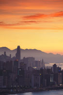 Hong Kong skyline at sunset