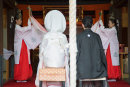 Traditional wedding ceremony at Shinto shrine of Sumiyoshi Taisha, Osaka