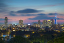 Fukuoka skyline at sunset, Fukuoka